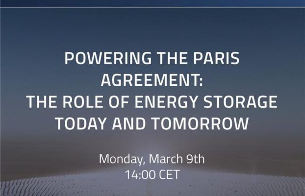 Join our upcoming webinar on the role of energy storage in delivering the Paris Agreement