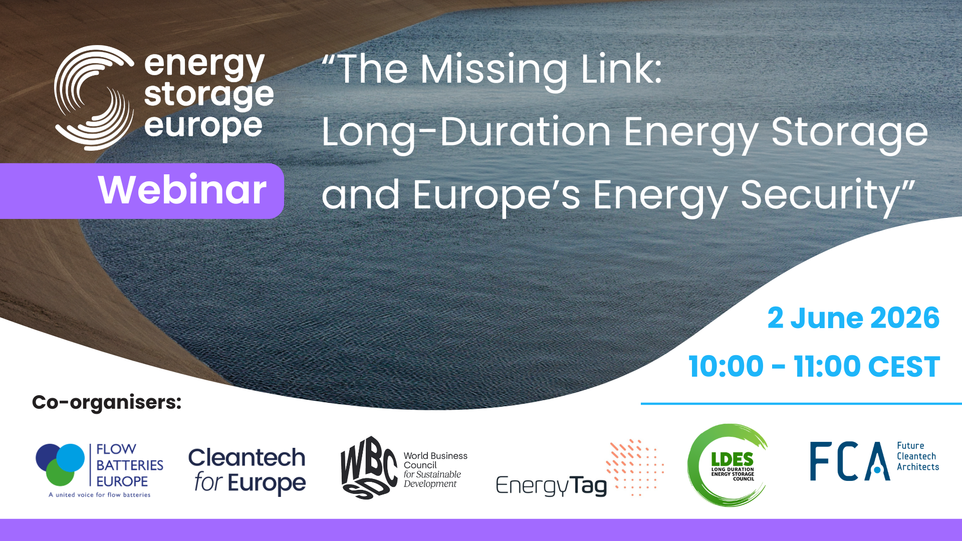 Invitation to Webinar “The Missing Link: Long-Duration Energy Storage and the Future of Europe’s Energy Security”.